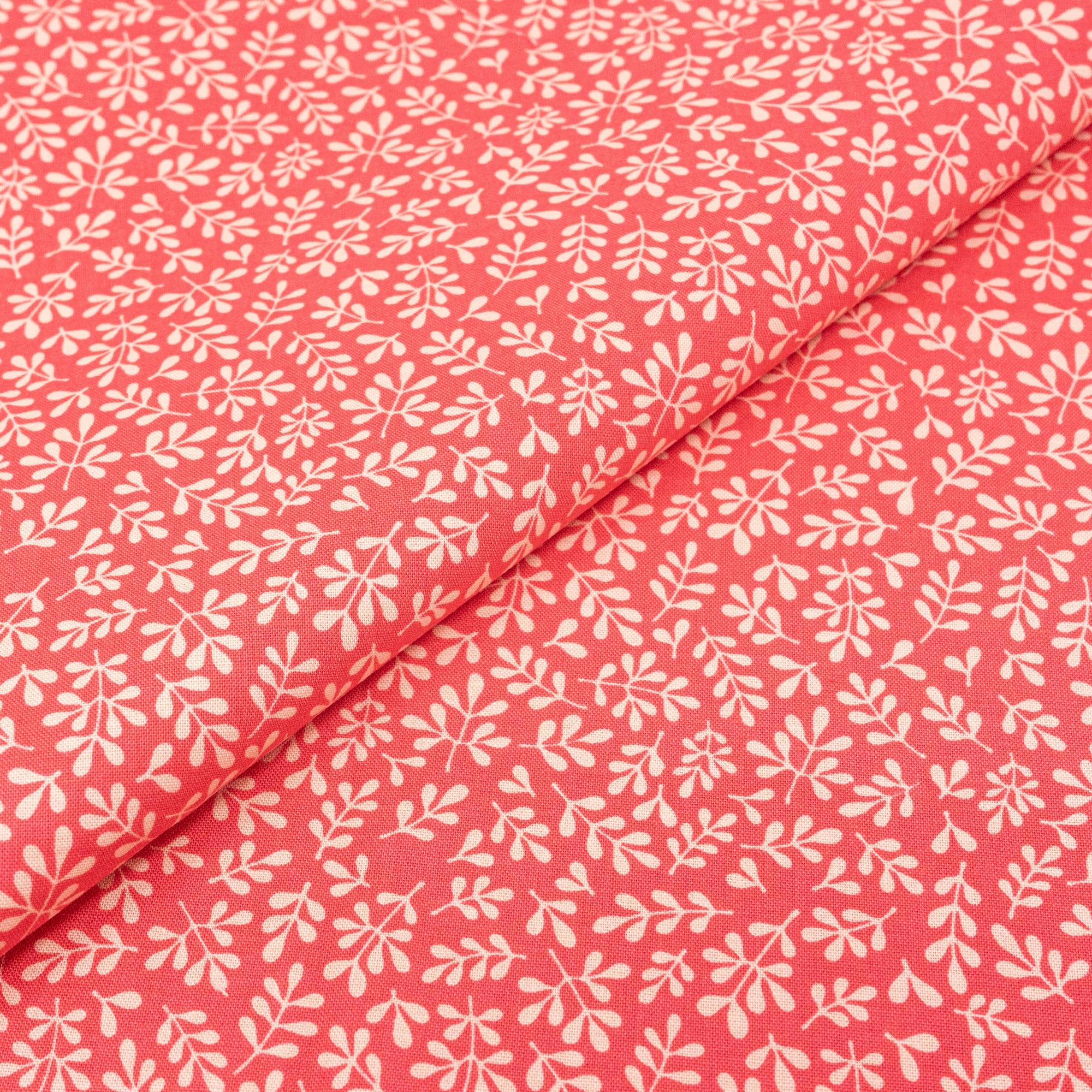 SINGER Pink Leaves Cotton Fabric
